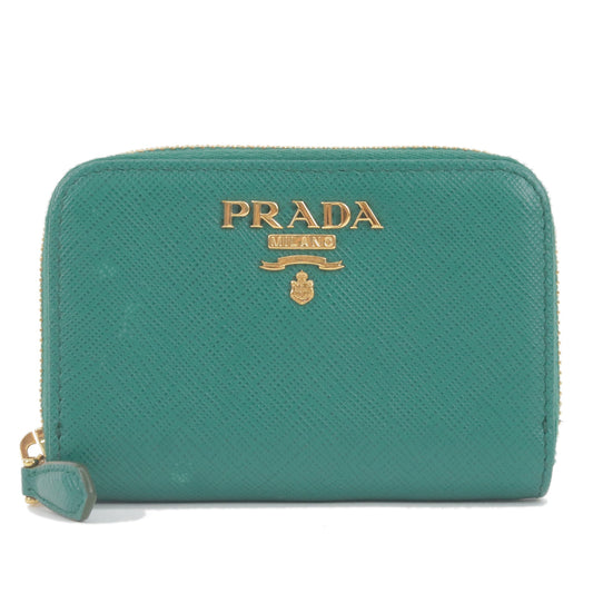 PRADA-Logo-Leather-Round-Zipper-Coin-Case-Green-1ML040