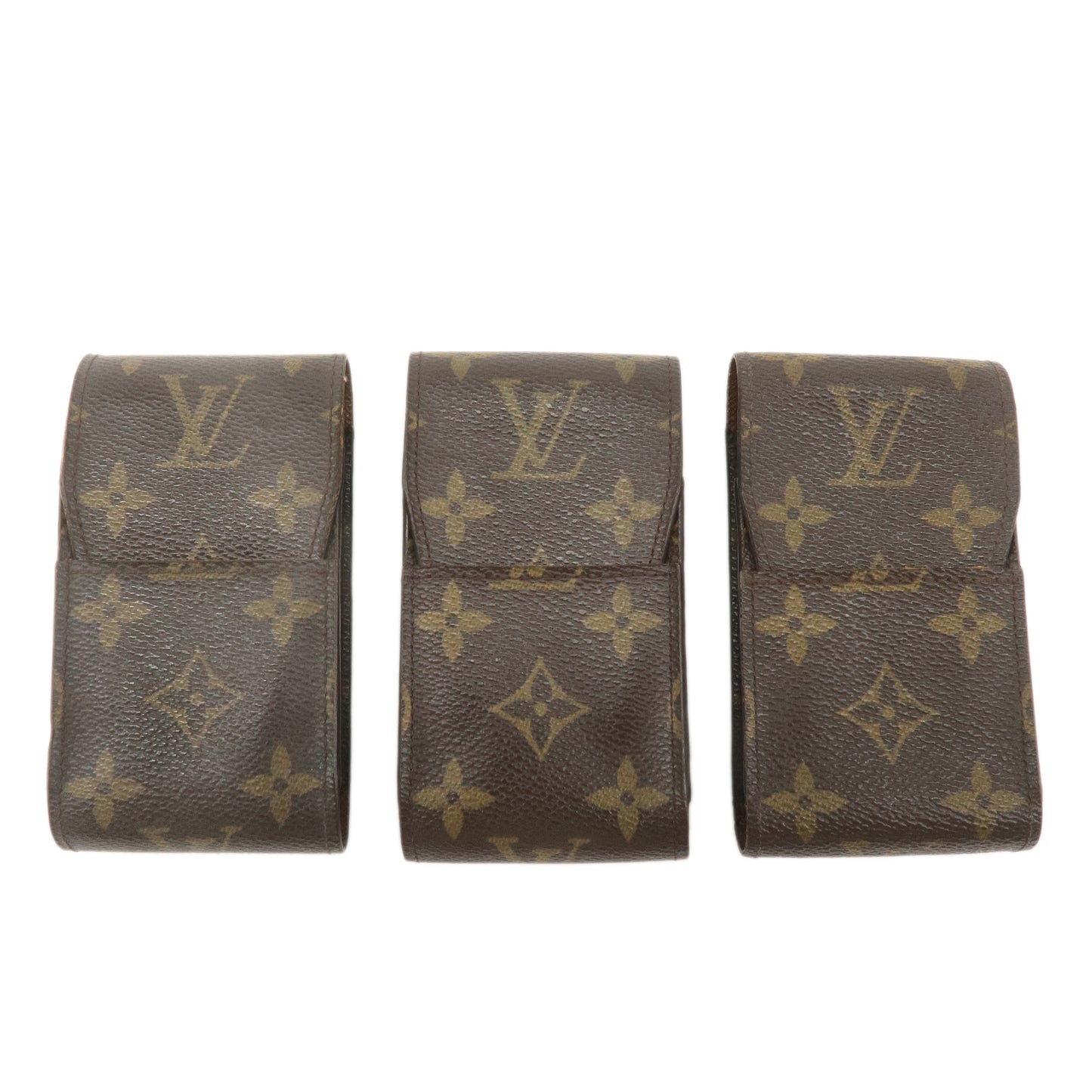 Louis Vuitton Monogram Set of 3 Etui Cigarette Case Brown M63024
