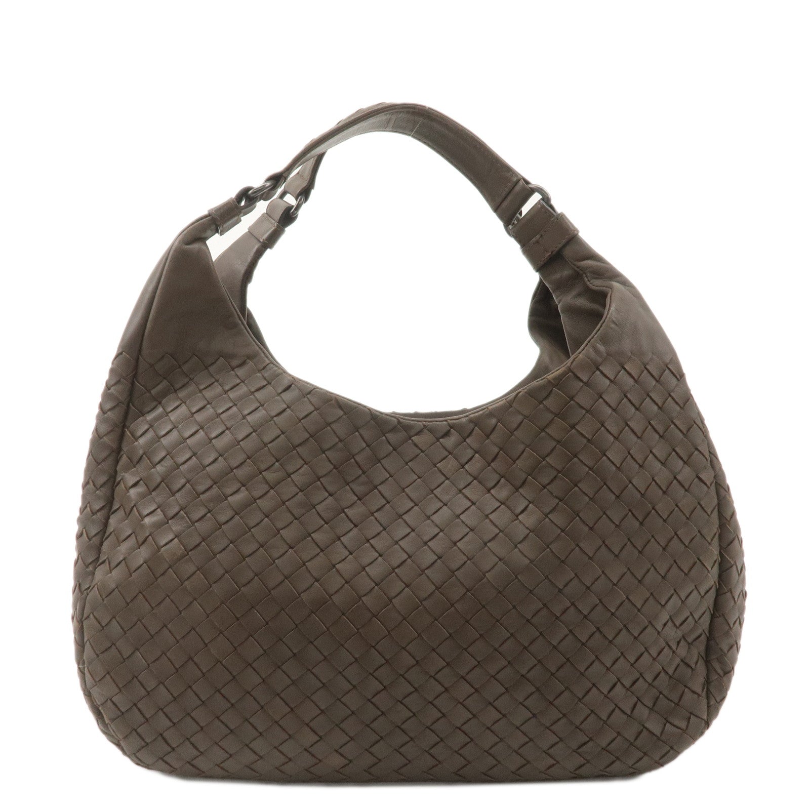 BOTTEGA-VENETA-Intrecciato-Leather-Shoulder-Bag-Brown-125787