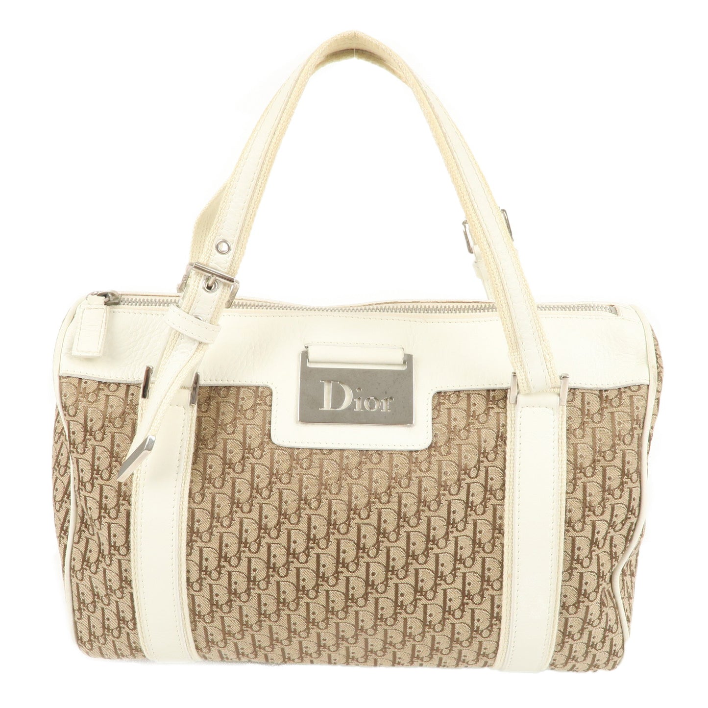 Christian Dior Street Chic Trotter Canvas Leather Hand Bag