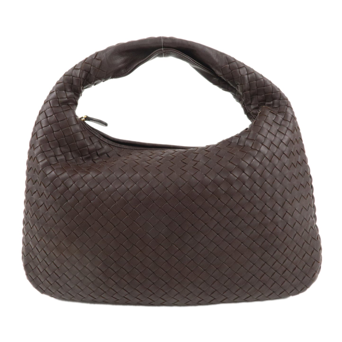 BOTTEGA VENETA Intrecciato Leather Hobo Shoulder Bag Brown 115653