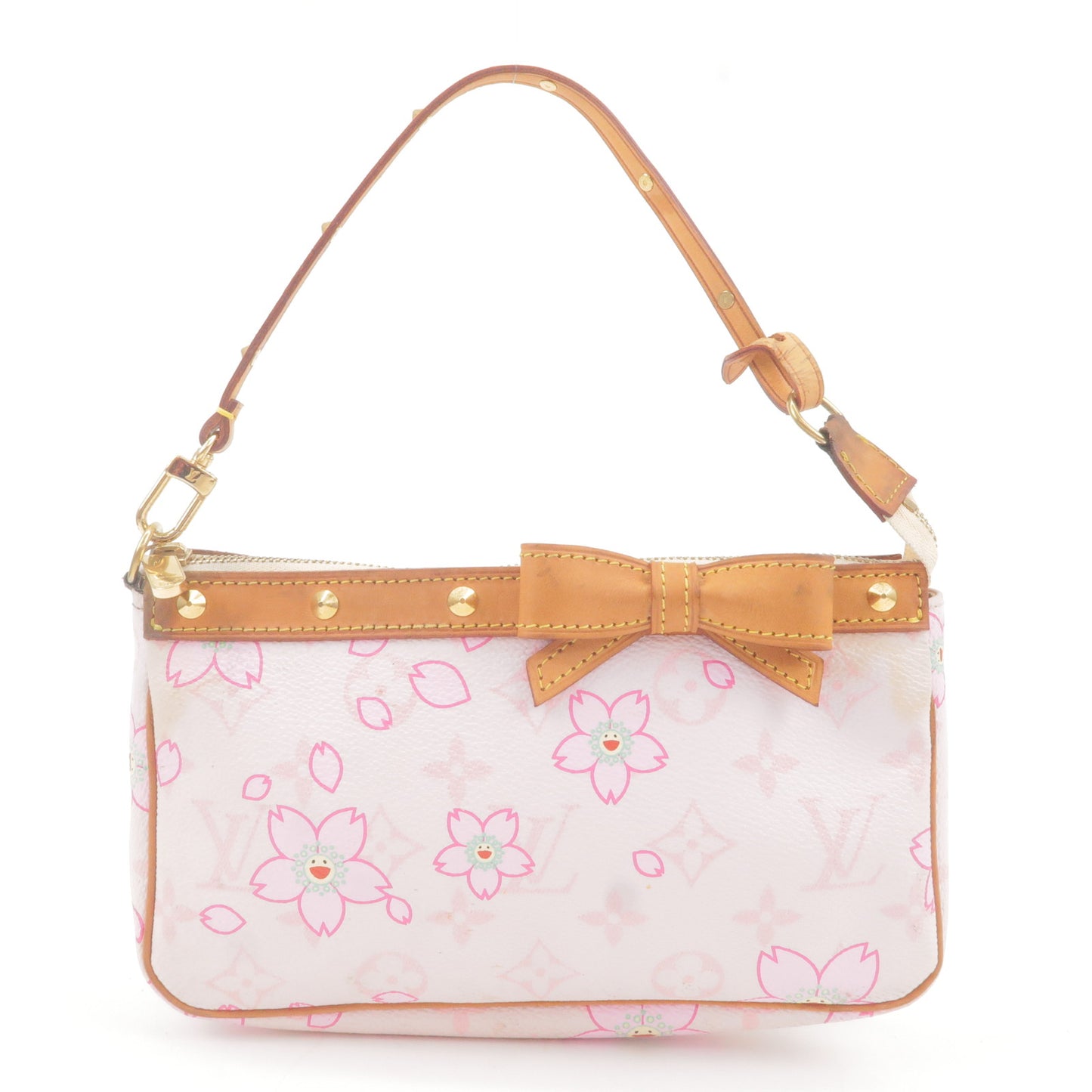 Louis Vuitton Takashi Murakami Cherry Blossom Monogram Pink Bag Pochette  M92007