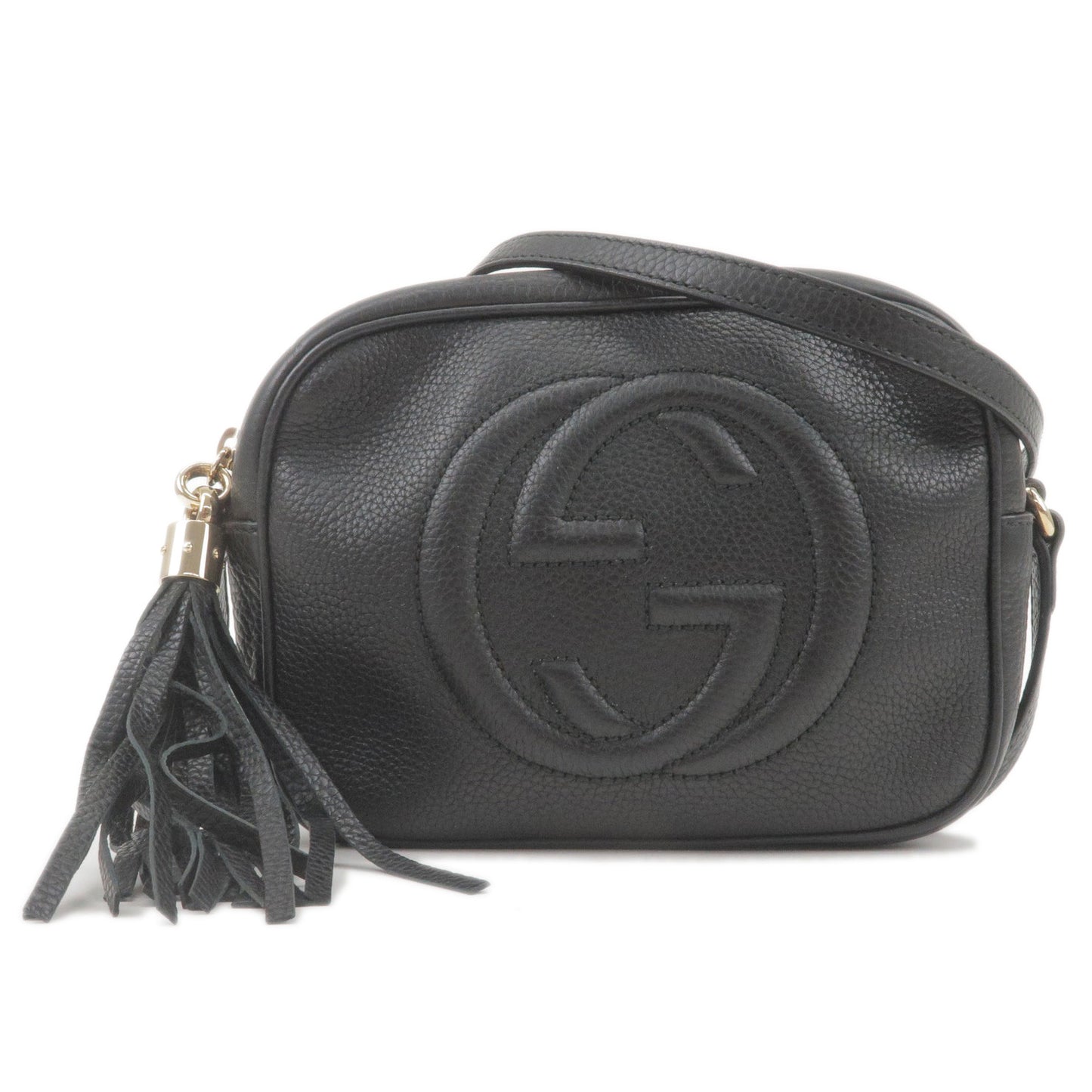 GUCCI-SOHO-Leather-Shoulder-Bag-Black-308364