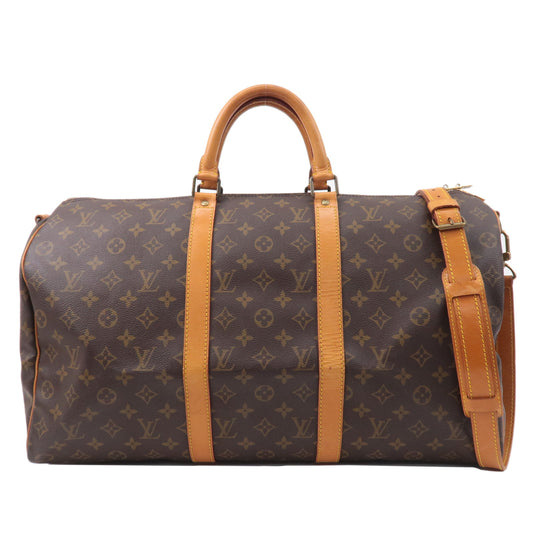 Auth LOUIS VUITTON Keepall Bandouliere 60 2way Boston Bag Monogram Brown  M41412