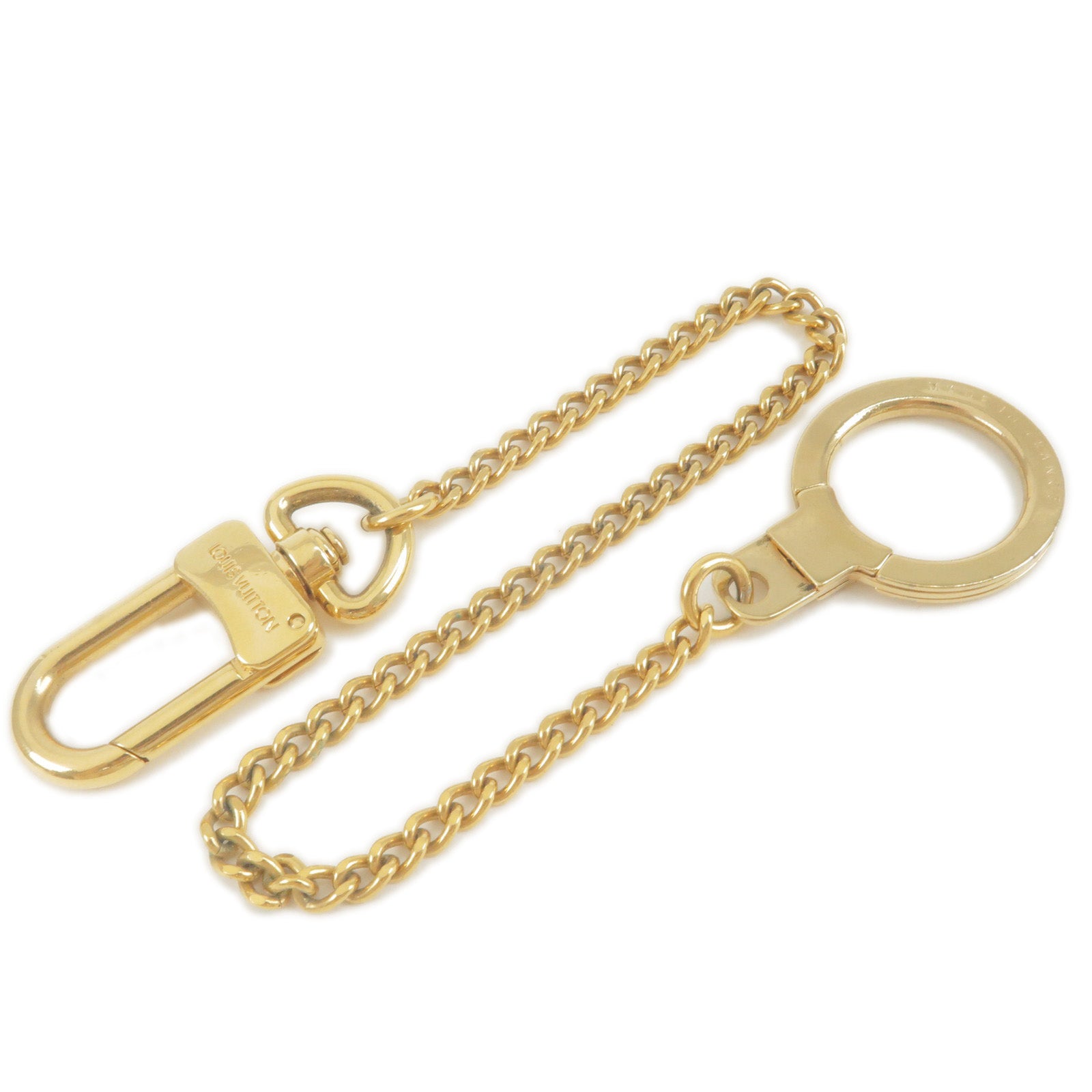 Authentic-Louis-Vuitton-Chenne-Ano-Cles-Key-Chain-Key-Charm-Gold-M58021-Used-F/S