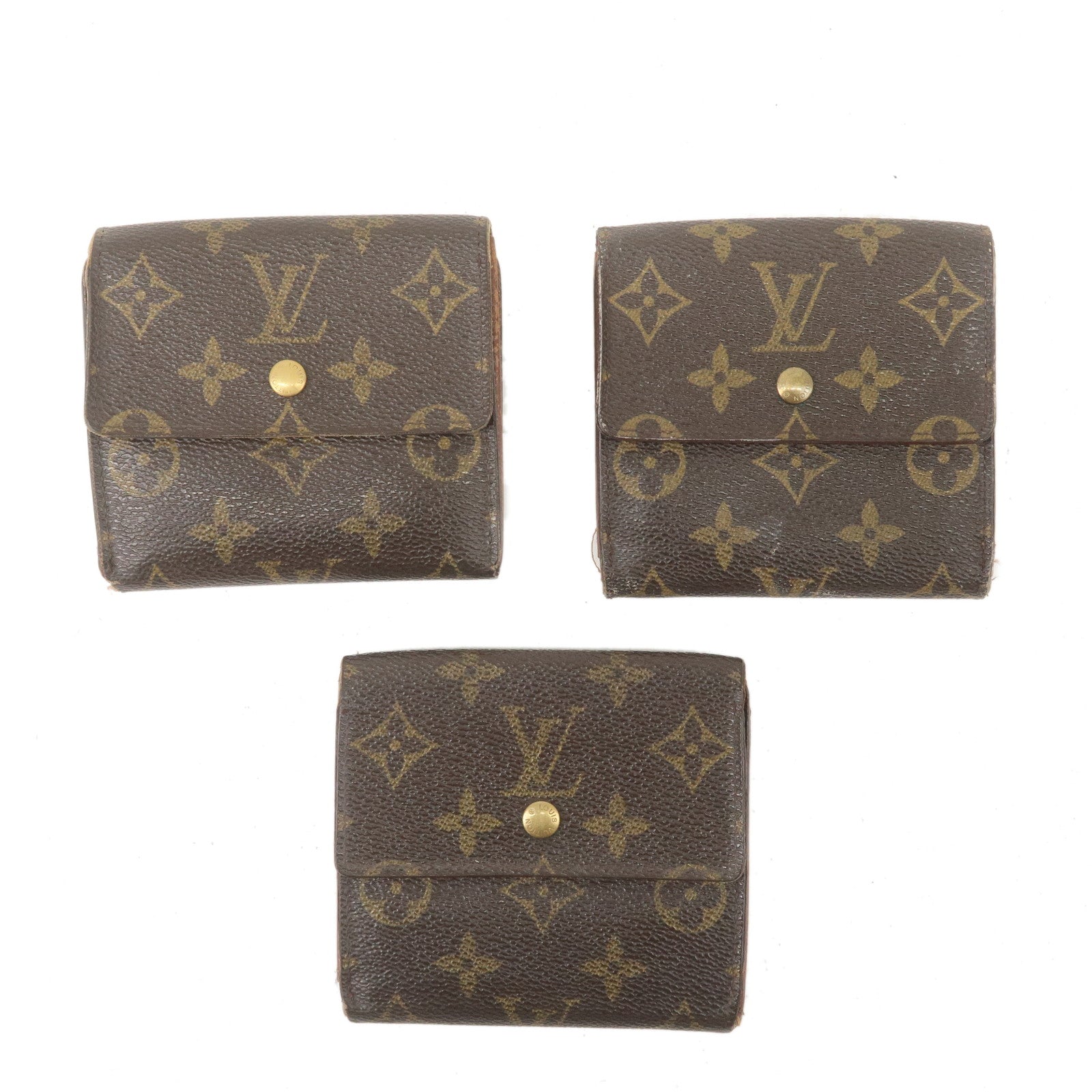 Louis-Vuitton-Monogram-Set-of-3-Porte-Monnaie-Billet-Carte-Credit