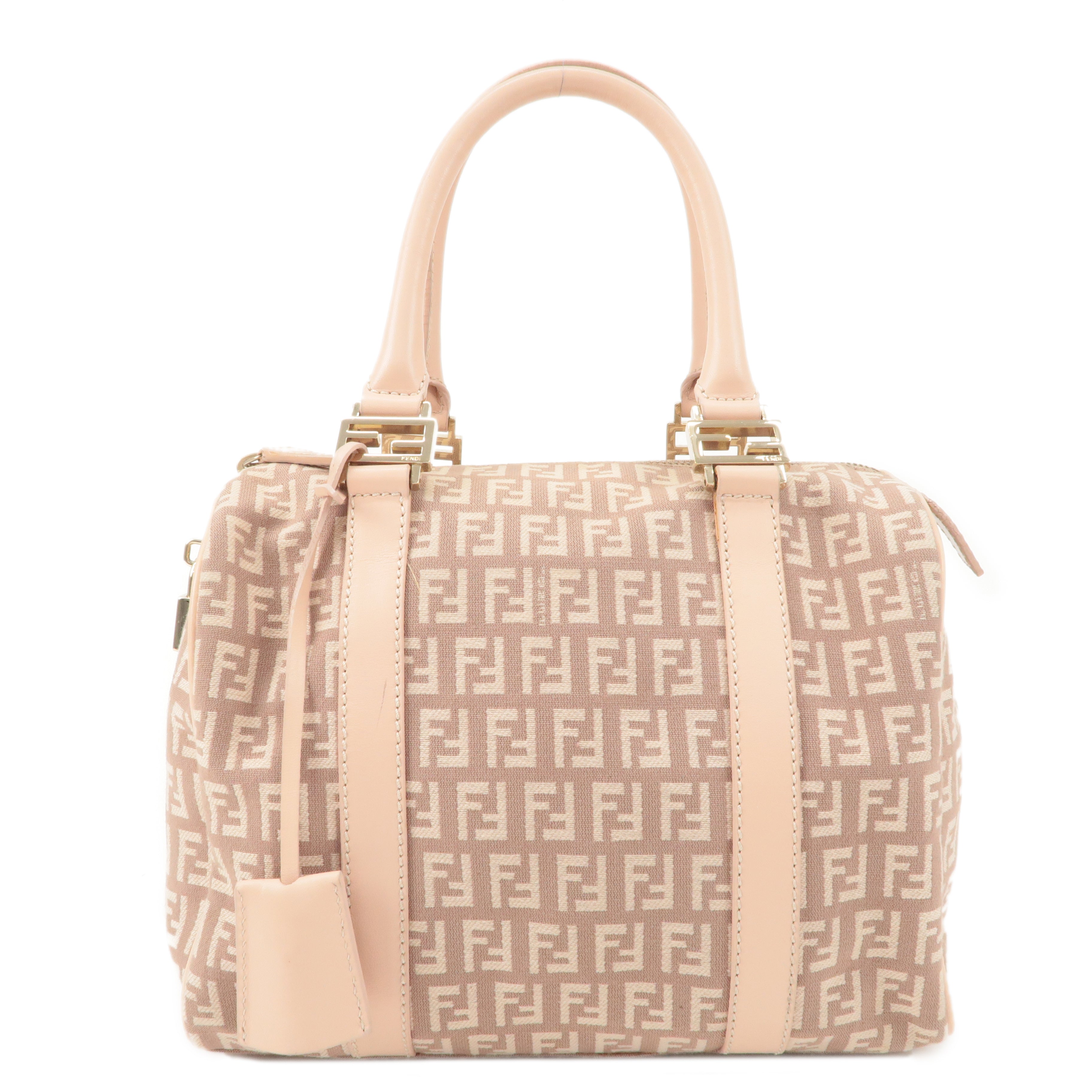 FENDI-Zucchino-Canvas-Leather-Mini-Boston-Bag-Pink-8BL068 – dct-ep_vintage  luxury Store