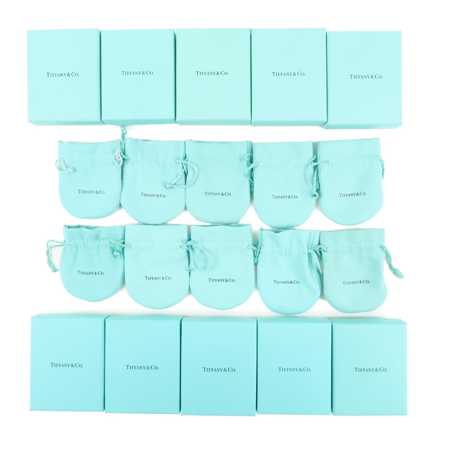 Tiffany&Co. Set of 10 Jewelry Necklace Box Dust Bag Tiffany Blue