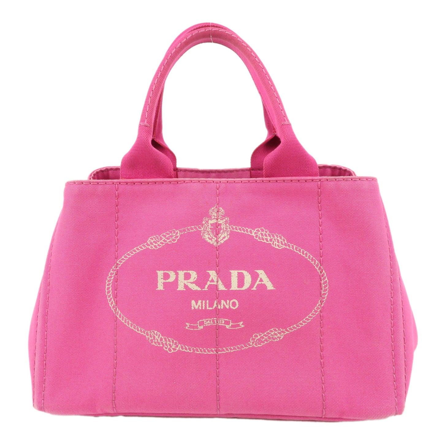 PRADA-Canapa-Canvas-Tote-Bag-Hand-Bag-Pink-BN1877