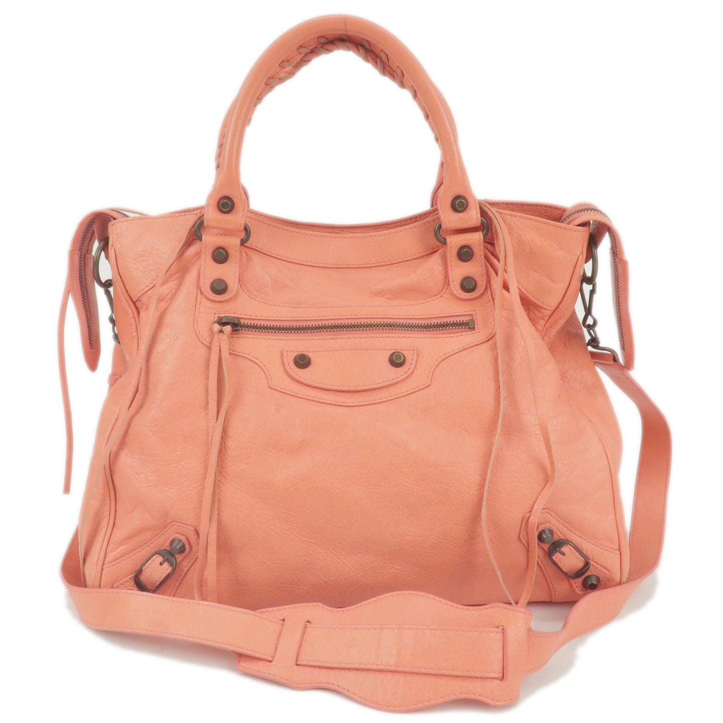 BALENCIAGA-Classic-The-velo-Leather-2Way-Hand-Bag-Pink-235216