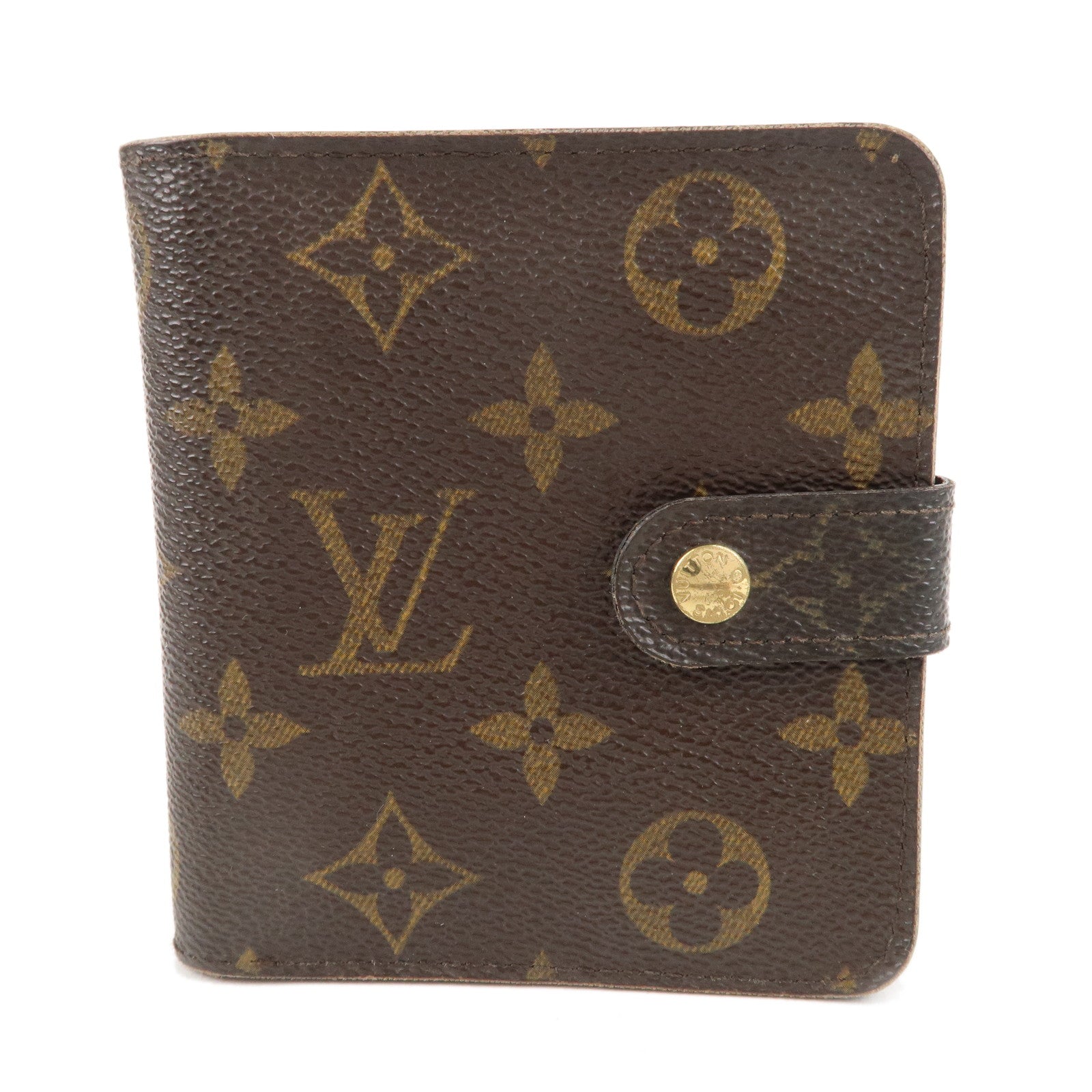 Louis Vuitton Monogram Compact Zip Small Wallet Brown M61667