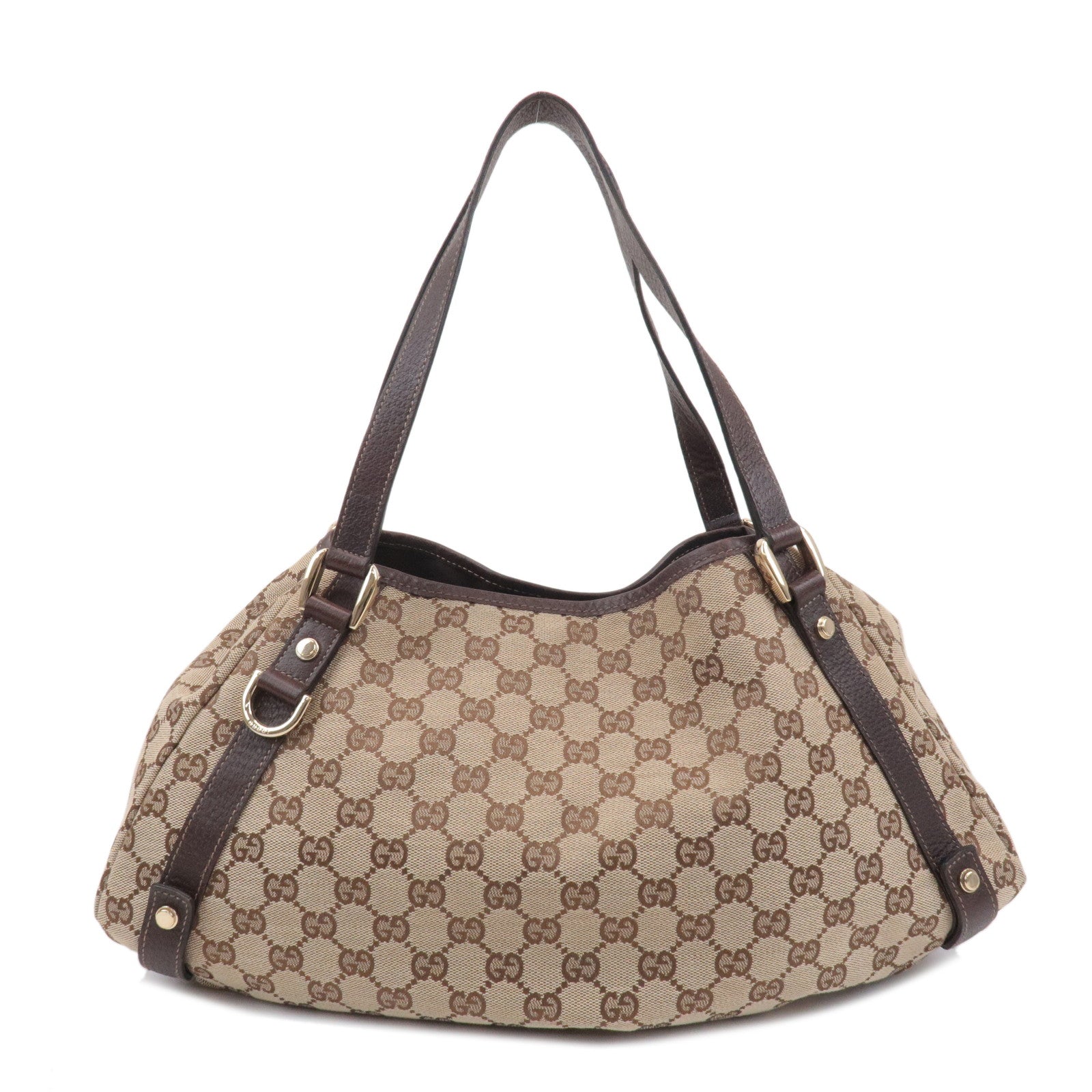 GUCCI-Abbey-GG-Canvas-Leather-Shoulder-Bag-Beige-Brown-530736