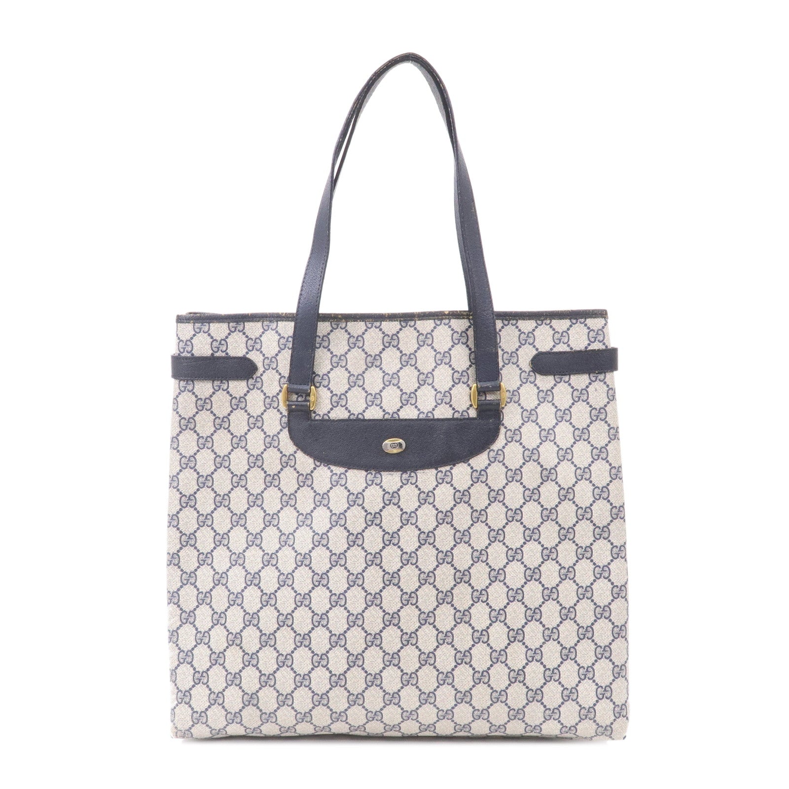 GUCCI-Old-Gucci-GG-Plus-Leather-Tote-Bag-Beige-Navy-39.02.061