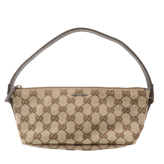 GUCCI-Boat-Bag-Sherry-GG-Canvas-Leather-Pouch-Beige-Brown-141809
