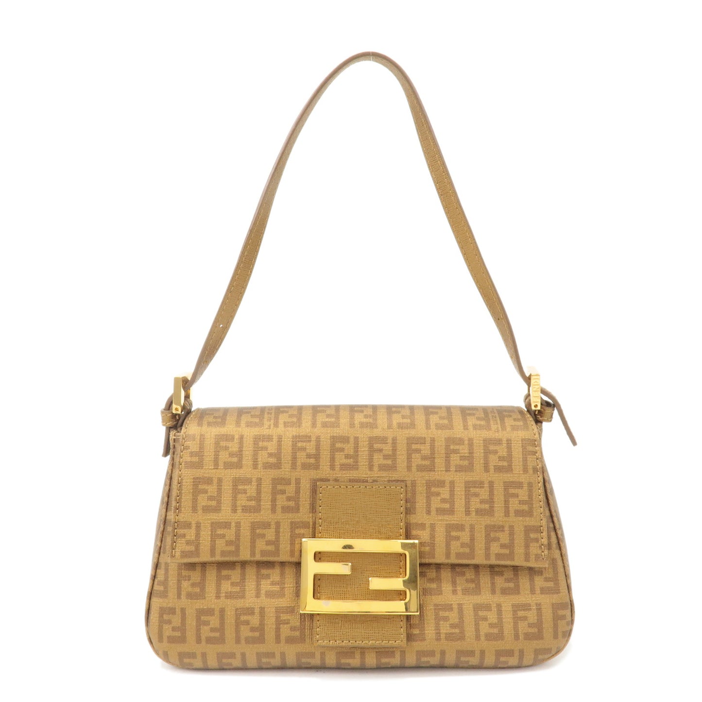 FENDI-Zucchino-Mamma-Baguette-PVC-Leather-Shoulder-Bag-8BR180