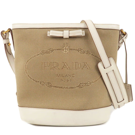 PRADA-Logo-Jacquard-Leather-Shoulder-Bag-Beige-Ivory-1BE021