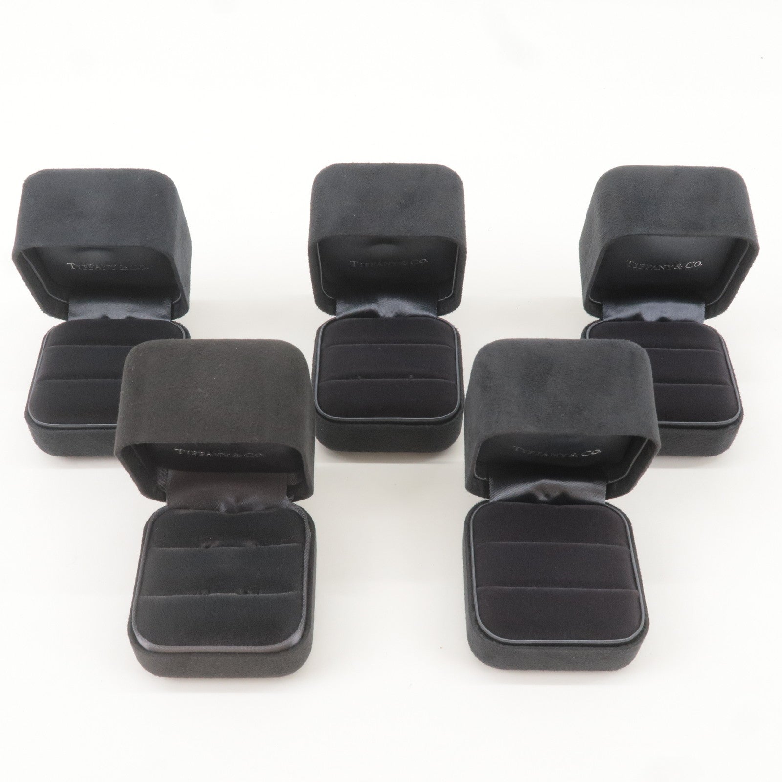 Tiffany&Co.-Set-of-5-Pair-Ring-Box-Jewelry-Box-Black