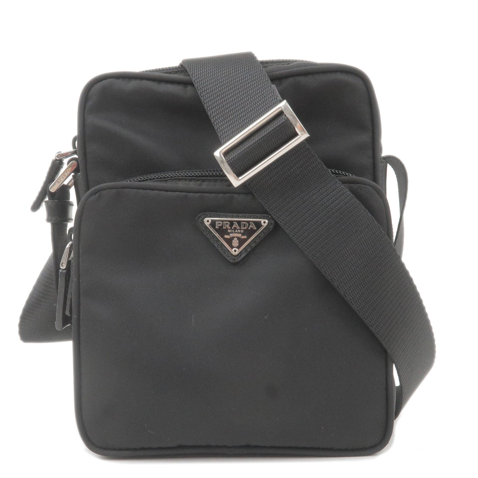PRADA-Logo-Nylon-Leather-Shoulder-Bag-NERO-Black-BT0169
