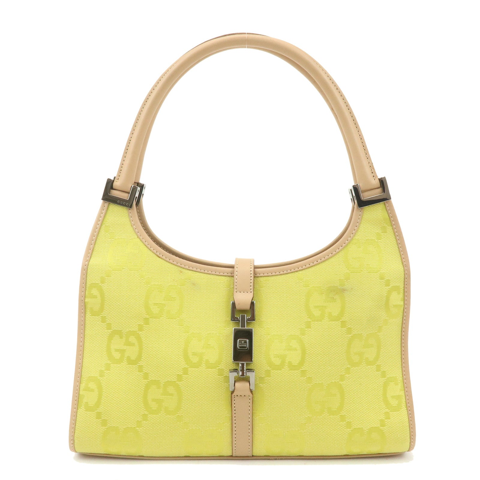 GUCCI-Jackie-GG-Canvas-Leather-Hand-Bag-Beige-Yellow-002.1068