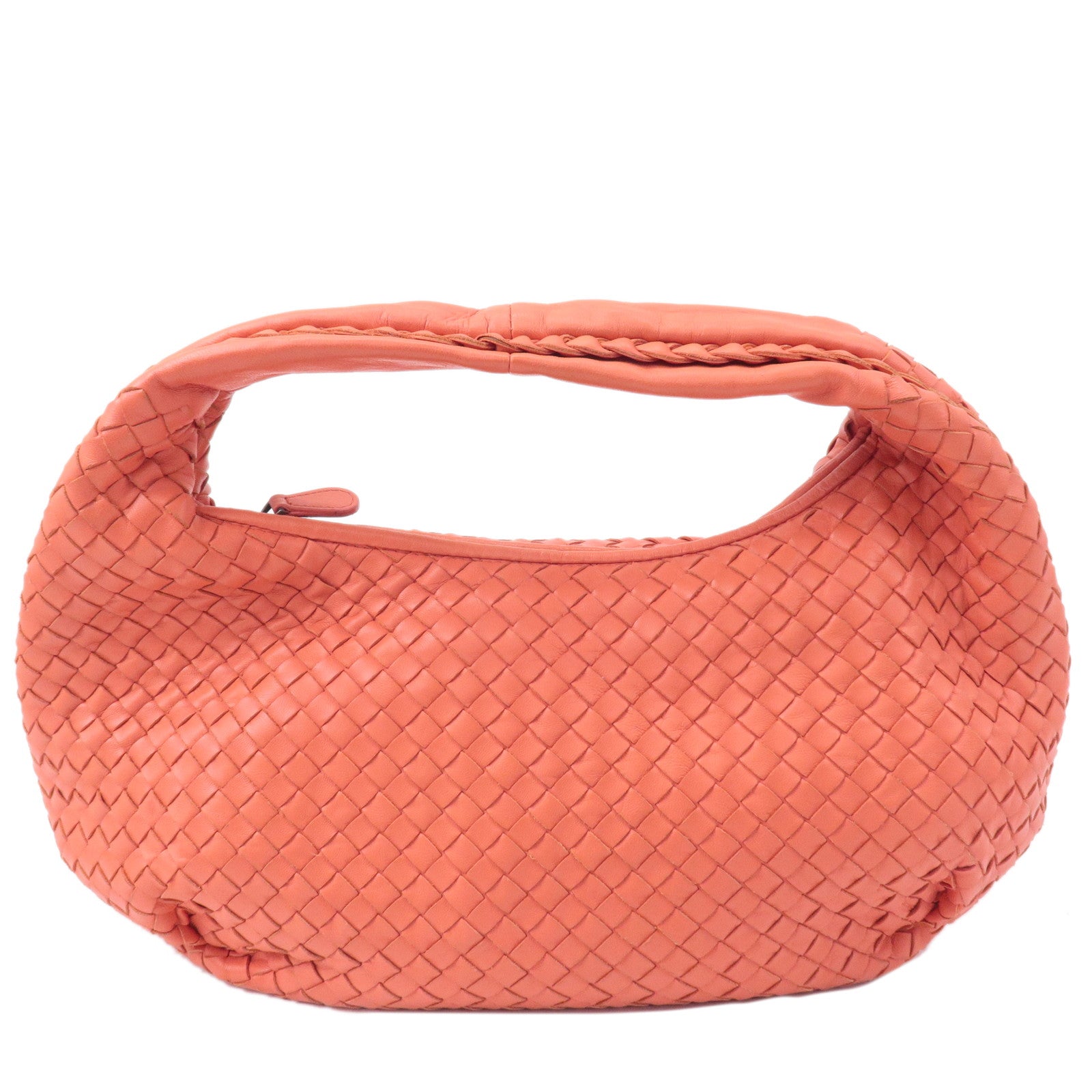 BOTTEGA-VENETA-Intrecciato-Hobo-Leather-Shoulder-Bag-Pink-232499
