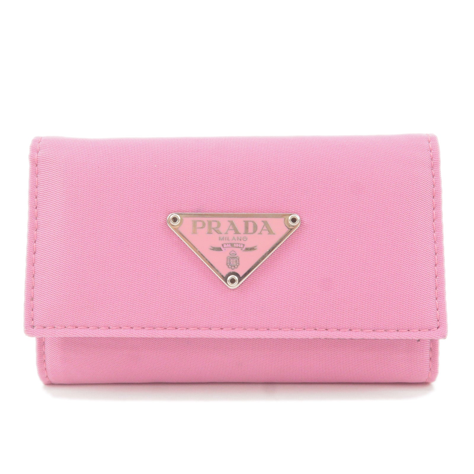 Key - Logo - Key - M222 – dct - row PRADA - Pre-owned row Prada Tote - Key  - Holder - Case - ep_vintage luxury Store - 6 - Pink - Rings - Leather