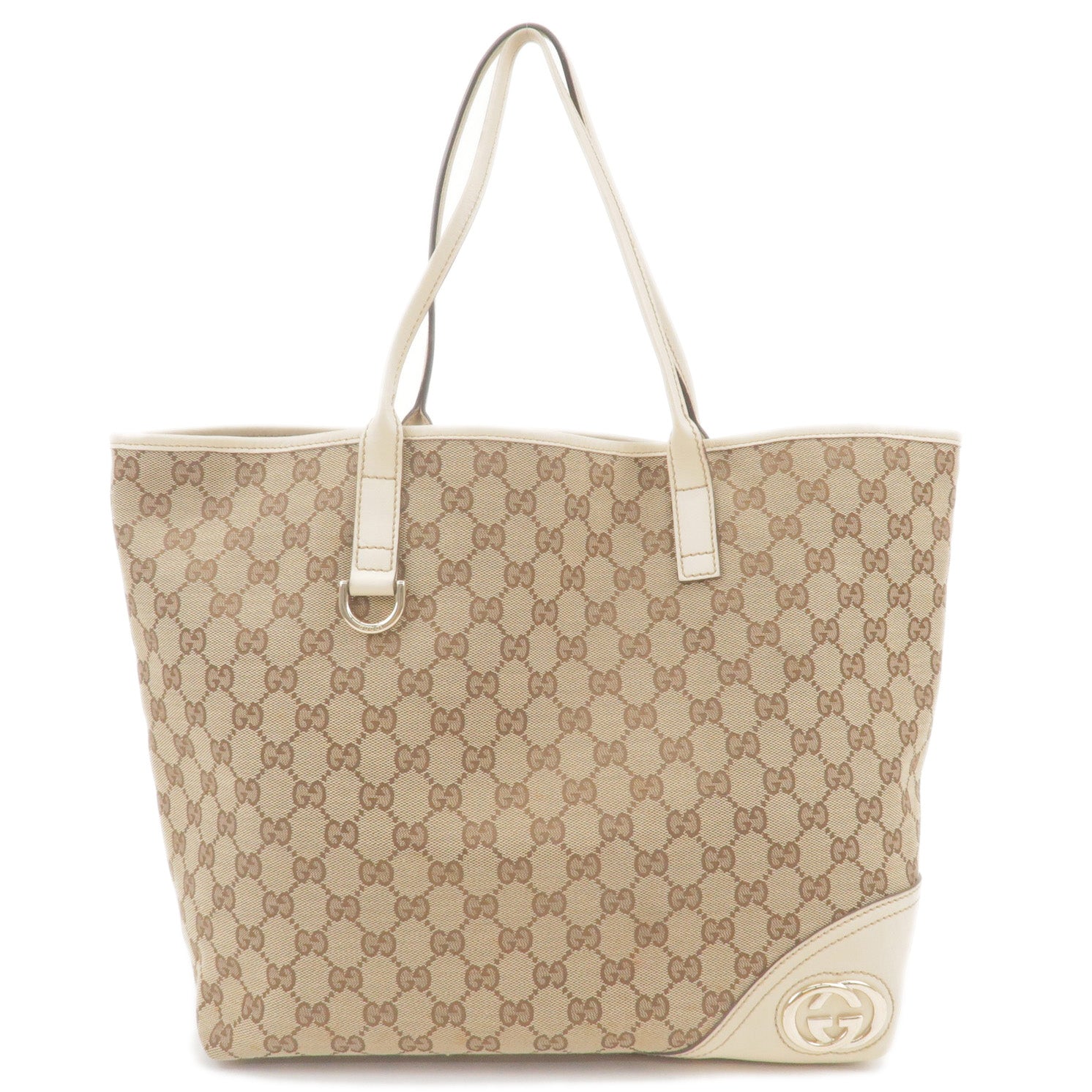 GUCCI-Interlocking-GG-Canvas-Leather-Tote-Bag-Beige-169945 – dct-ep ...