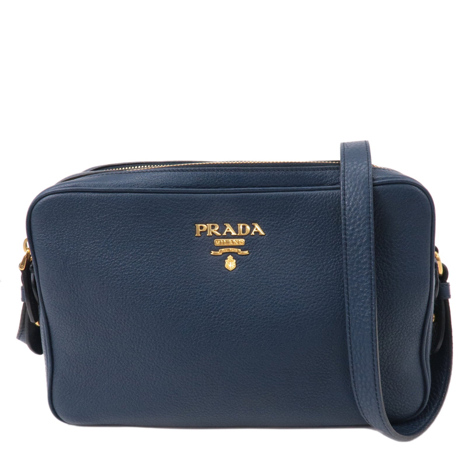 PRADA-Logo-Vitello-Daino-Leather-Shoulder-Bag-Navy-1BH082