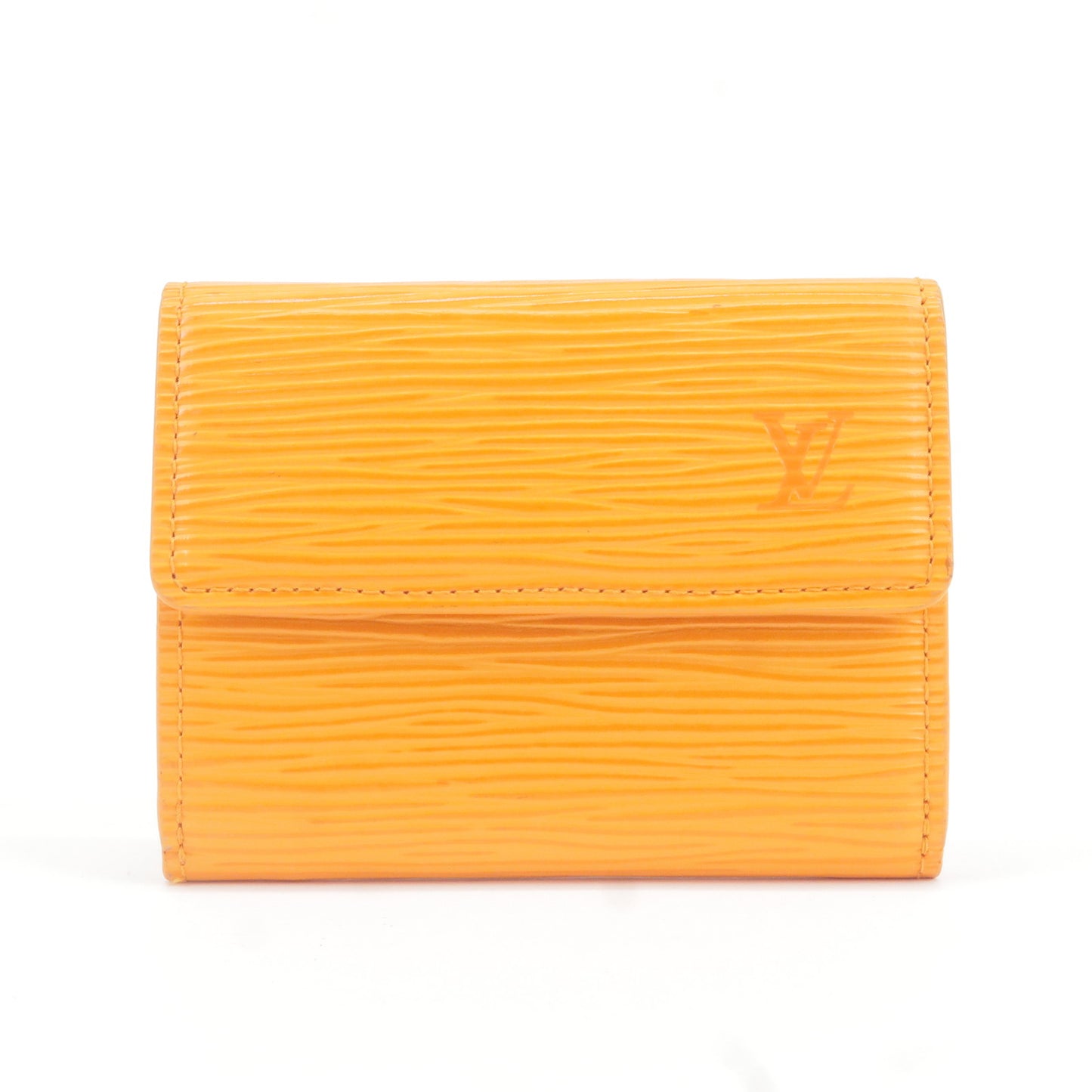 Auth Louis Vuitton Epi Leather Wallet Mandarin Orange M6330H Used