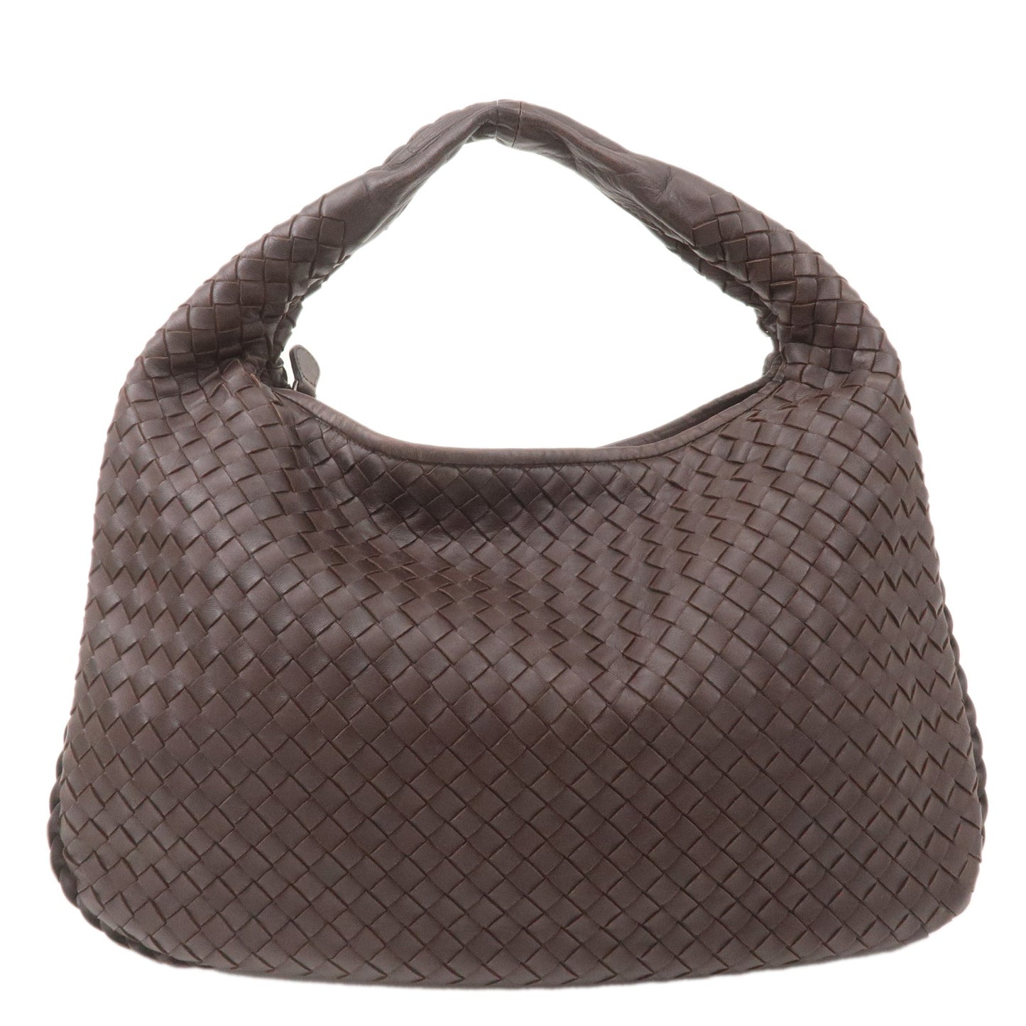 BOTTEGA-VENETA-Intrecciato-Leather-Shoulder-Bag-Brown-115653