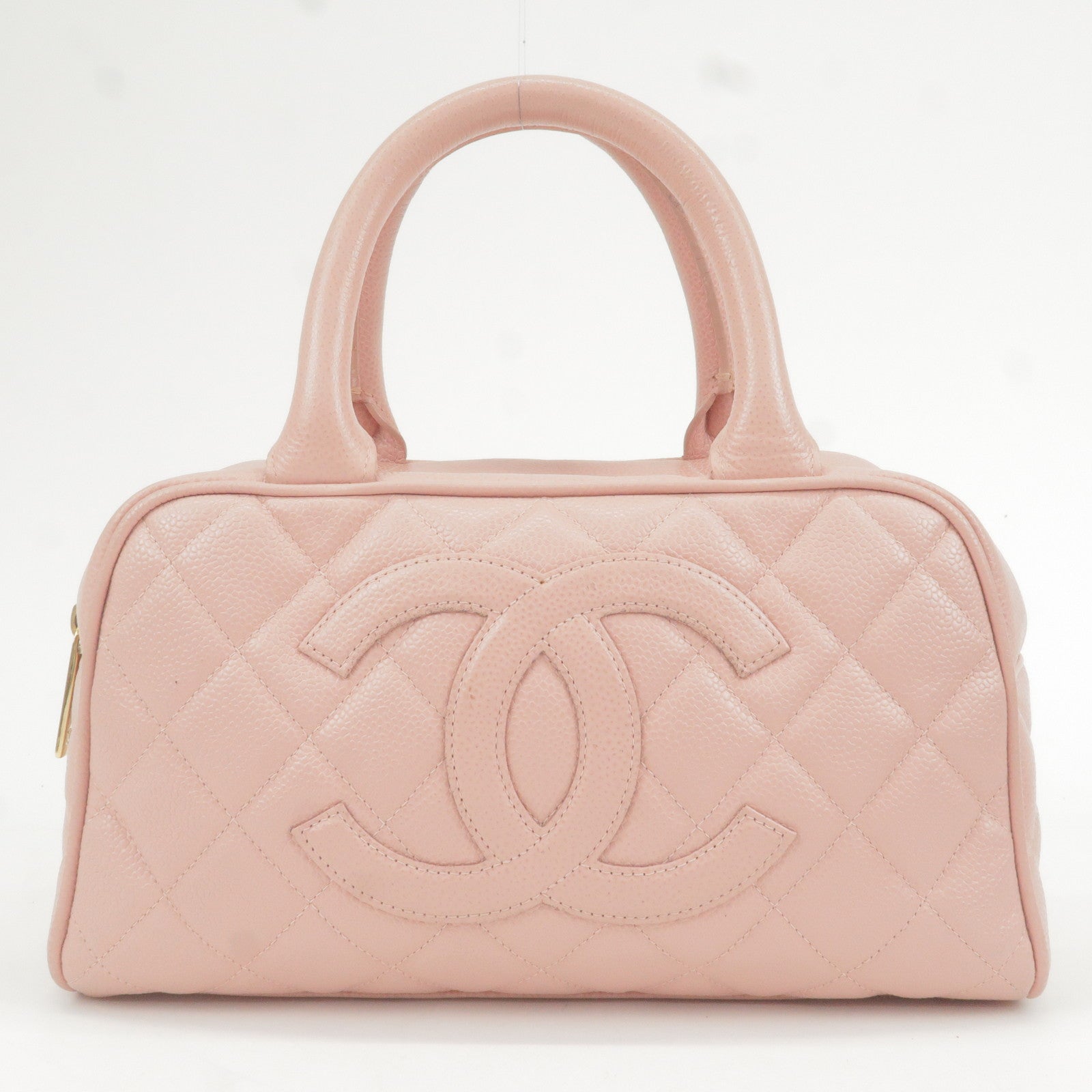 Small - Owned 2009 knitted interlocking CC dress - Skin - A20996 – Chanel  Pre - Hand - Bag - Chanel Pre-Owned CC rhombus earrings - Boston - Bag -  Pink - CHANEL - Caviar