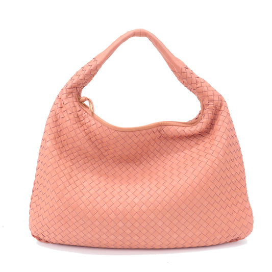 BOTTEGA-VENETA-Intrecciato-Leather-Shoulder-Bag-Pink-115654