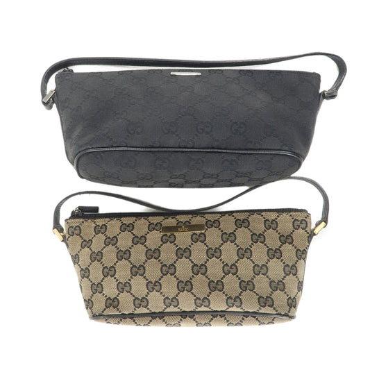 GUCCI-Set-of-2-Boat-Bag-GG-Canvas-Leather-Pouch-039.1103-&-07198