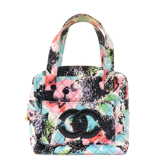 Chanel-Matelasse-Canvas-Patent-Leather-Coco-Mark-Multicolor-Handbag