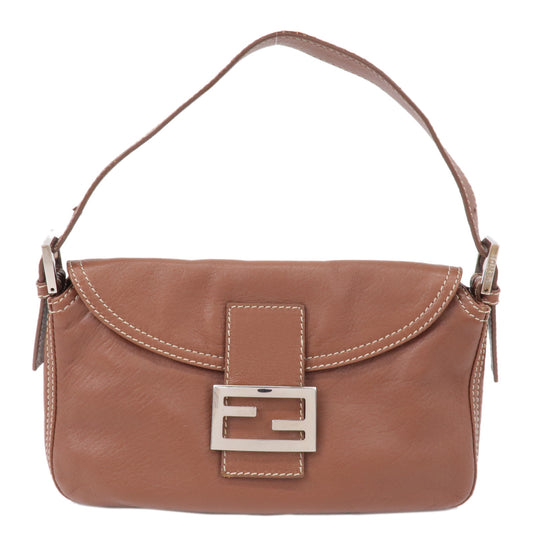 FENDI-Mamma-Baguette-Leather-Bag-Brown-Sliver-8BR003