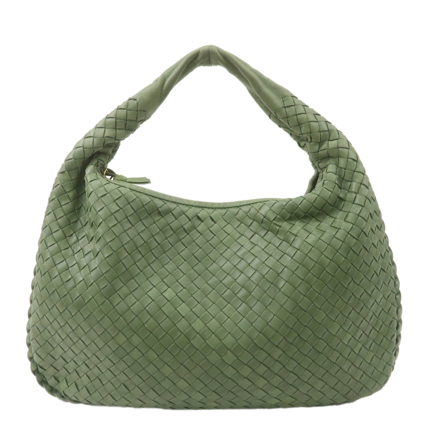 BOTTEGA-VENETA-Intrecciato-Leather-Shoulder-Bag-Green-115653