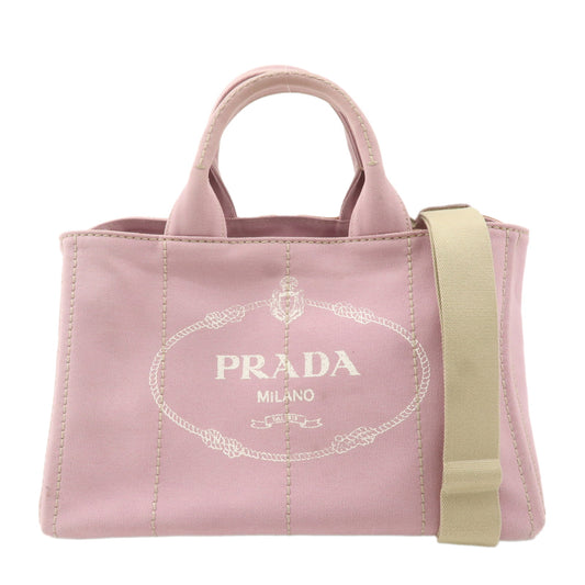 PRADA-Canapa-Canvas-2Way-Bag-Hand-Bag-Lavender-Pink-BN2642