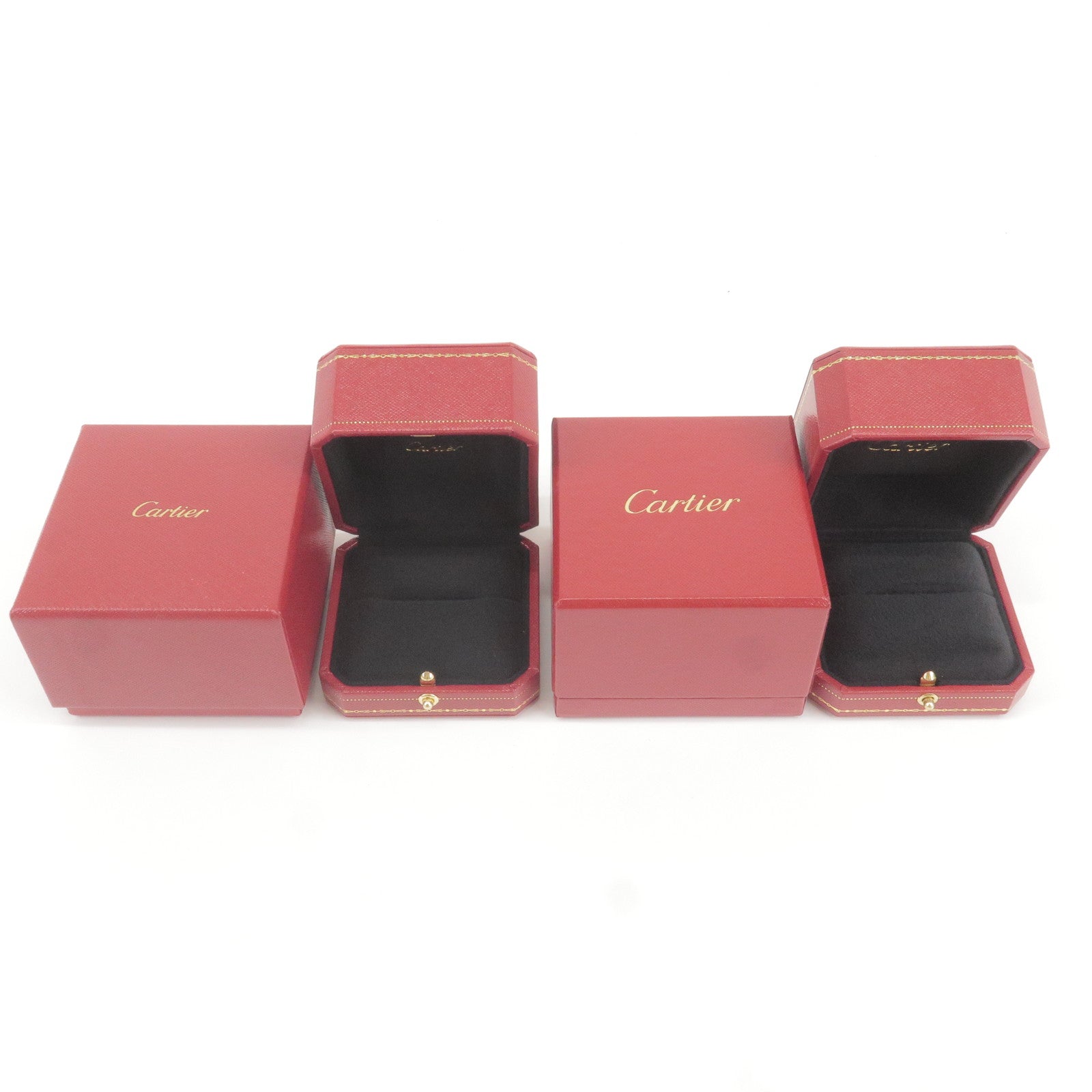 Cartier Set of 2 Ring Box Jewelry Box For Ring Red Stclaircomo