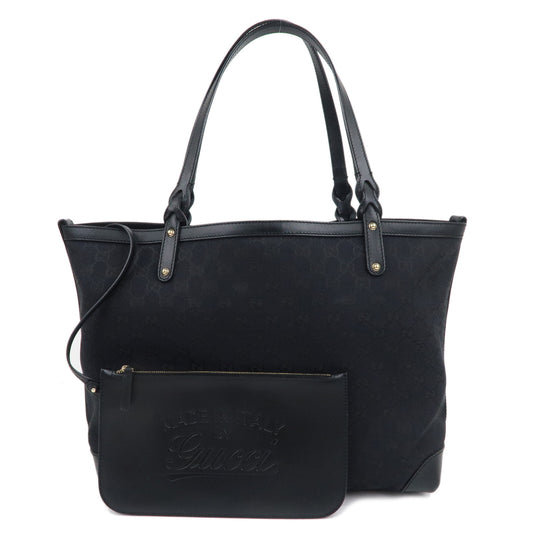 GUCCI-GG-Canvas-Leather-Tote-Bag-Shoulder-Bag-Black-247209