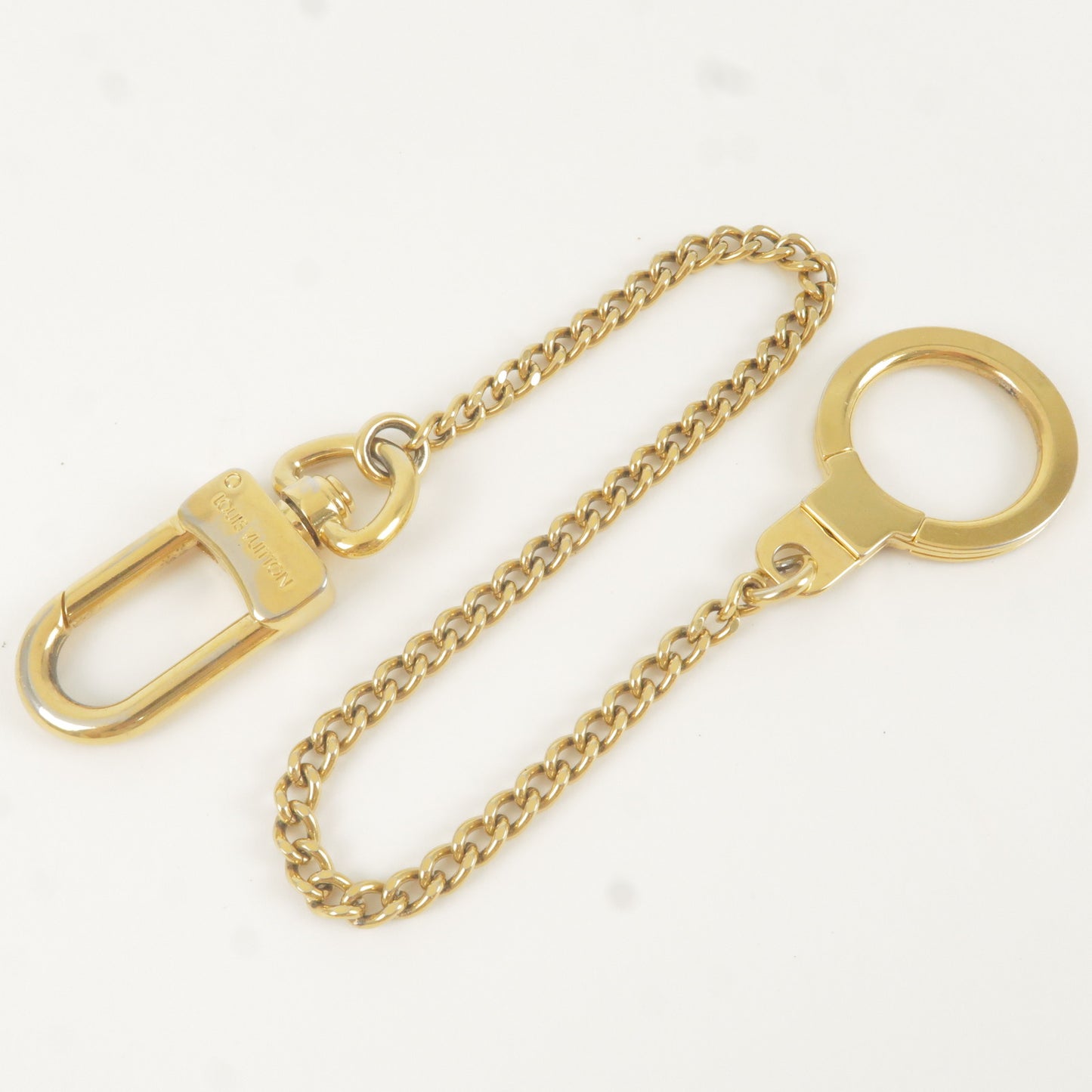 LOUIS VUITTON Used Key Chain Holder Gold Vintage Authentic Extender