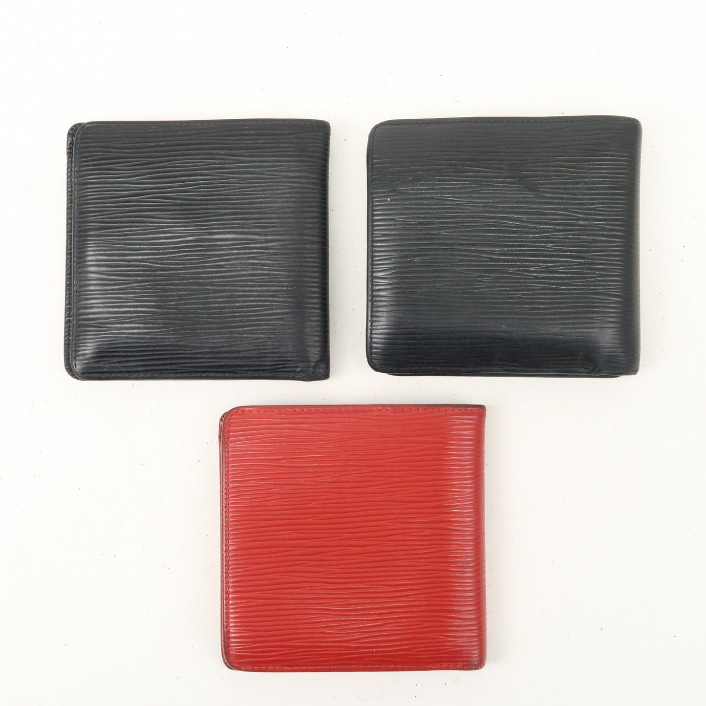 Louis Vuitton Epi Set of 3 Bifold Wallet Noir Red M63652 M63547