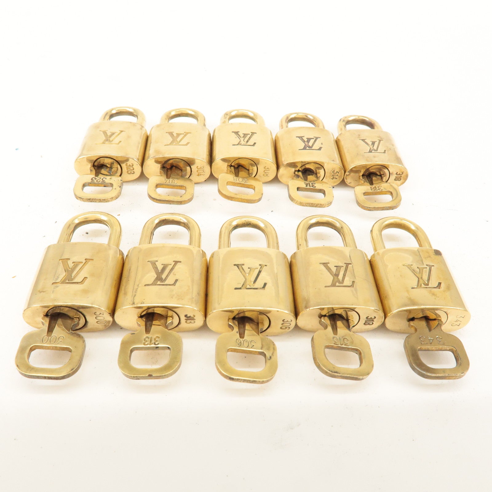 Louis Vuitton PadLock Lock &2 Key Brass Shinny Gold Number 314 318