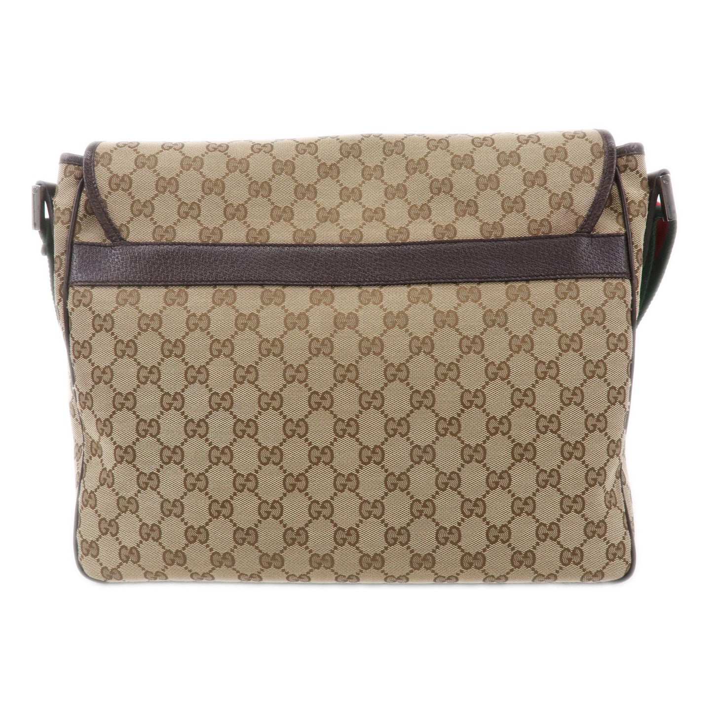 GUCCI Sherry GG Canvas Leather Messenger Bag Beige Brown 233052