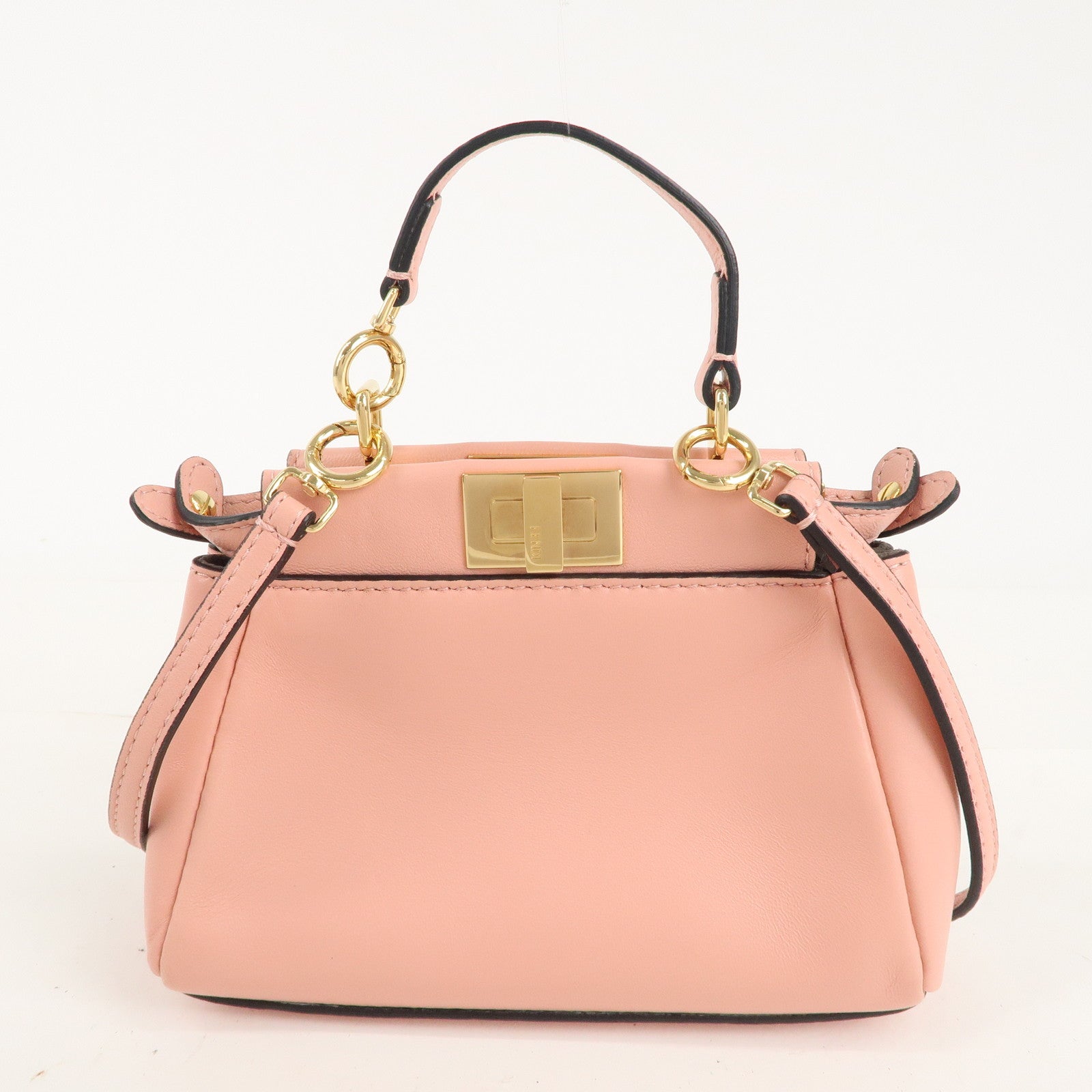 FENDI-Micro-Peekaboo-Leather-2Way-Bag-Hand-Bag-Pink-8M0355 – dct