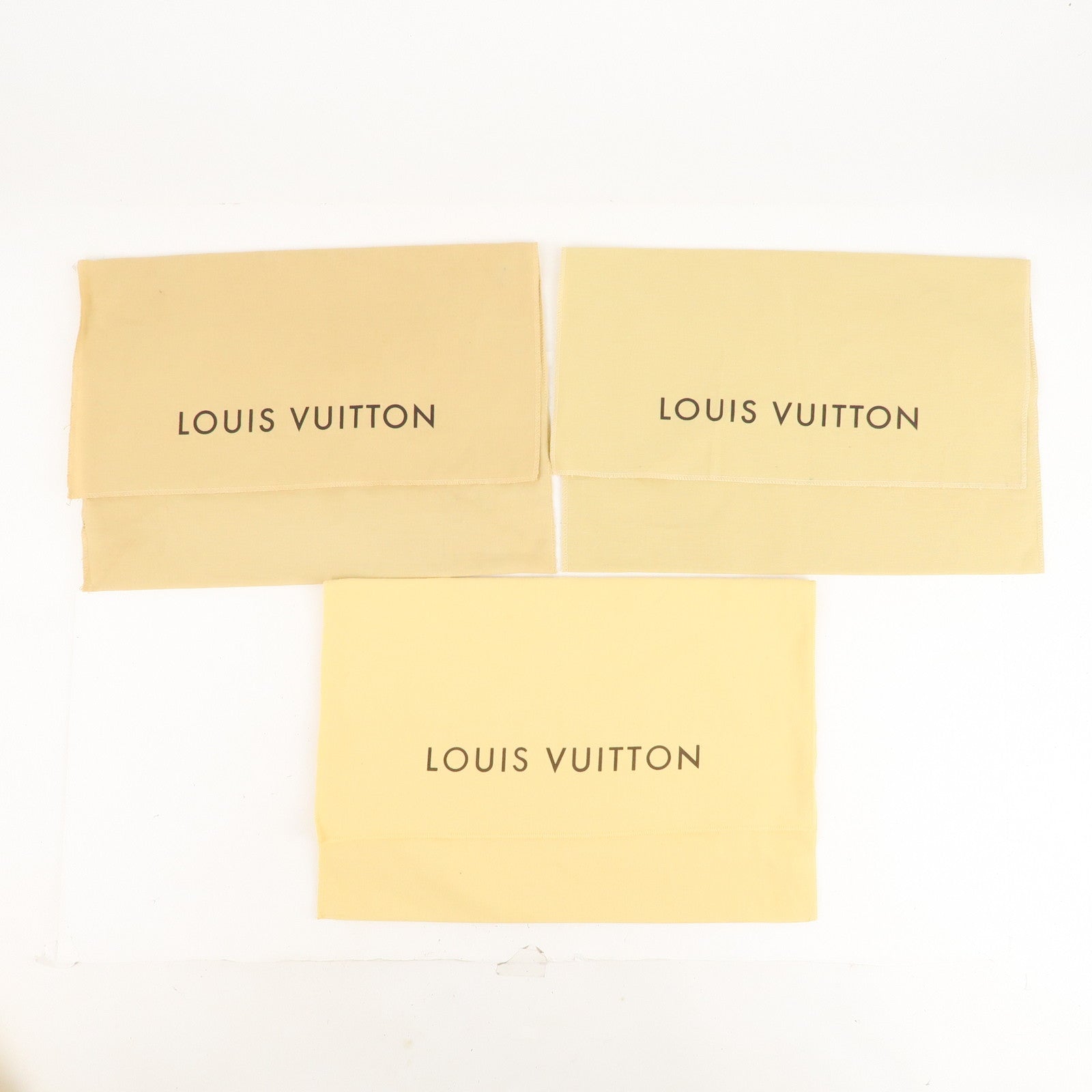 Louis Vuitton Set of 10 Dust Bag Flap Style Beige Brown