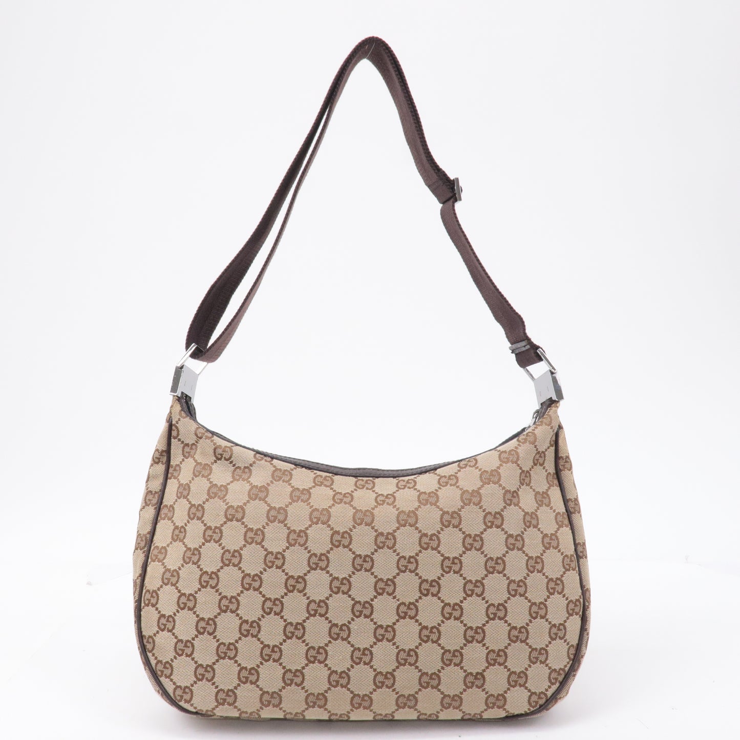 GUCCI GG Canvas Leather Shoulder Bag Cross Body Beige Brown 122790