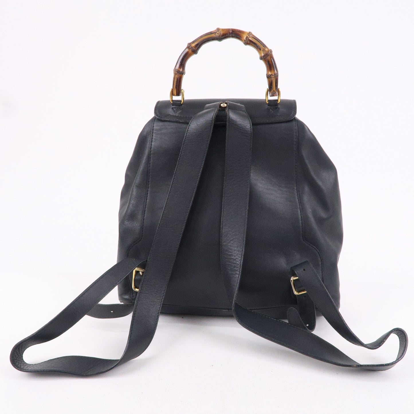 GUCCI Bamboo Back Pack Leather Black 003.2058.0016