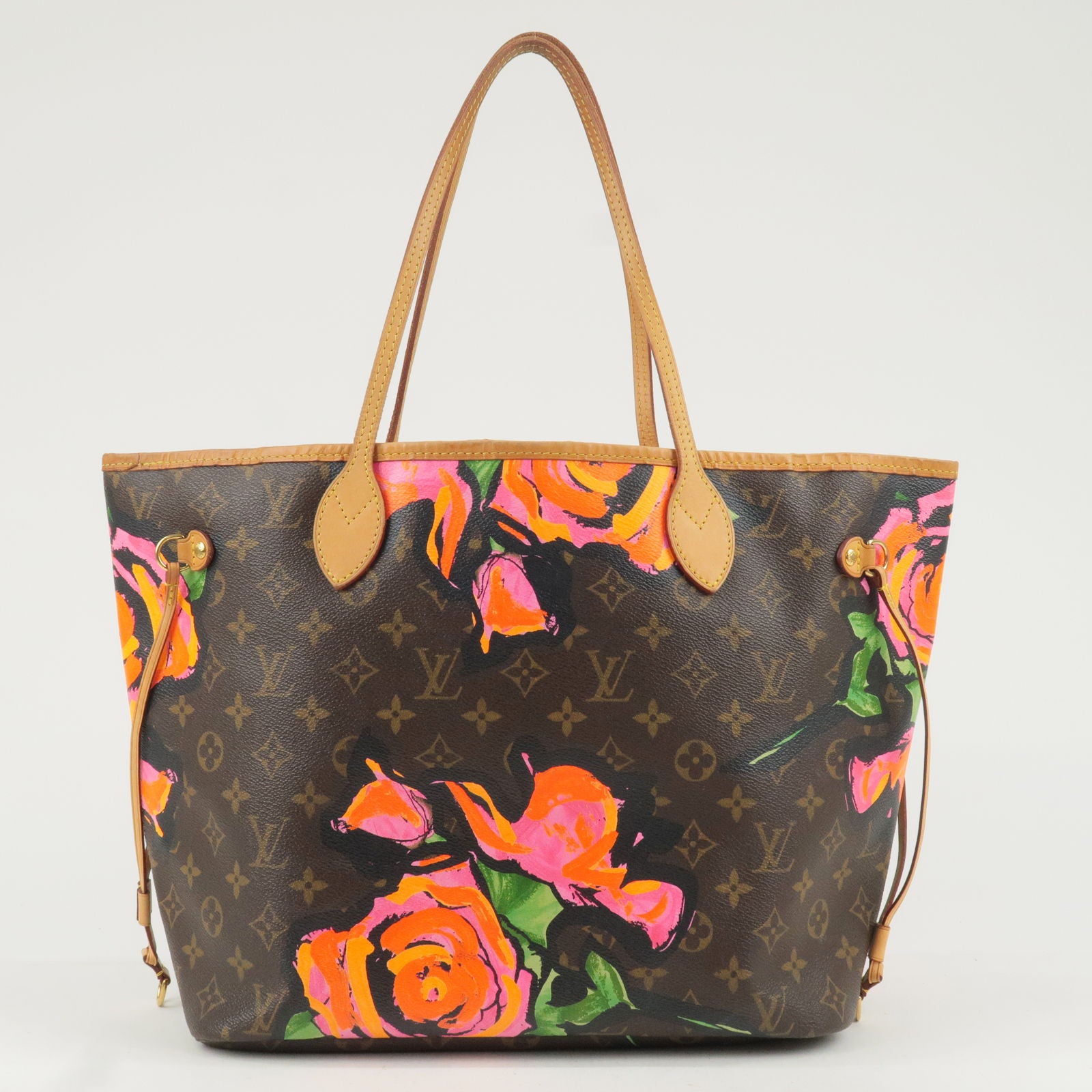 Louis Vuitton Neverfull MM Tote Bag Monogram Roses Pattern And