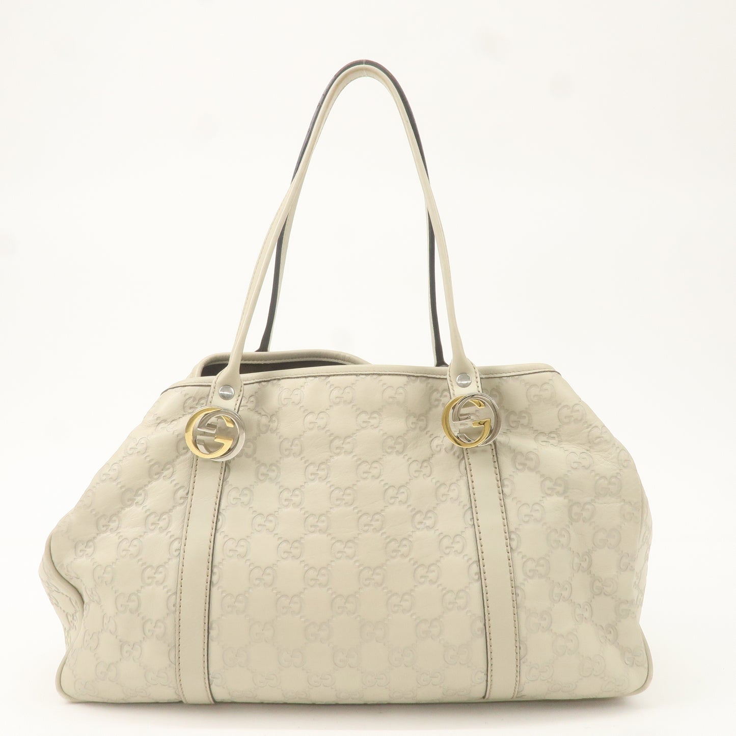 GUCCI GG Twins Guccissima Leather Tote Bag Beige 232957