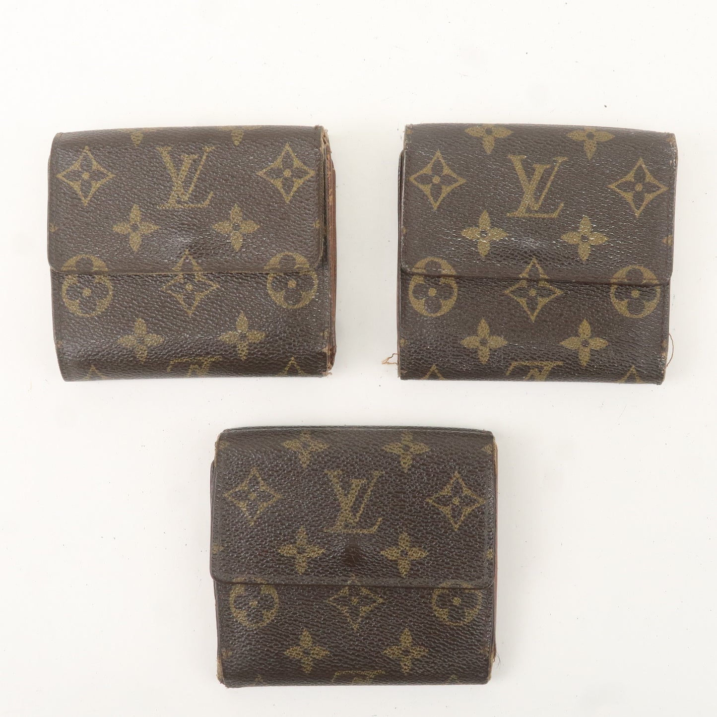 Louis Vuitton Monogram Set of 3 Porte Monnaie Billet Carte Credit