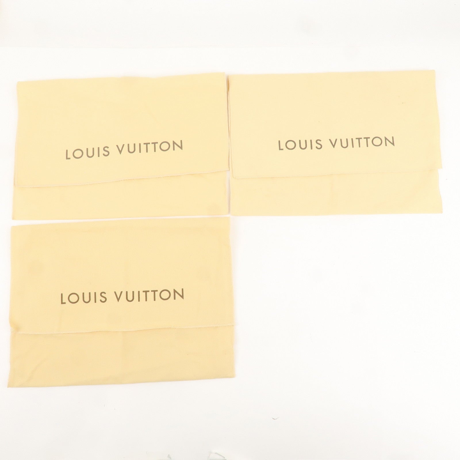 Louis Vuitton Set of 10 Dust Bag Flap Style Beige